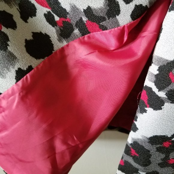 NICOLE MILLER Abstract Animal Print  Trench Coat Button Down Vintage  Sz 8 - Picture 7 of 10